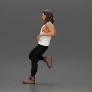 Man with long hair in Tank Top and Pants Leaning Confidently on Car - Only-Games