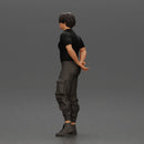 Man with messy hair wearing black shirt and cargo pants - Only-Games