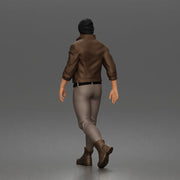 Urban explorer walking confidently in beanie jacket fitted pants and boots - Only-Games