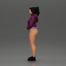 attractive woman in purple hoodie and bikini strikes a pose with style - Only-Games