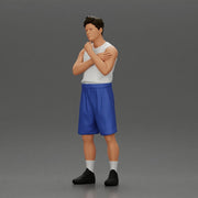 Thoughtful man stands in athletic gear pondering ideas with calm steady focus - Only-Games