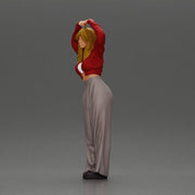 Confident woman striking a heart-shaped pose with joyful energy - Only-Games