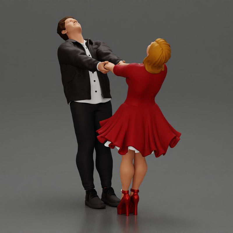 Couple leaning back holding hands enjoying a playful dance moment - Only-Games