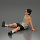 Casual Pose Relaxed Man Sitting with Comfortable Clothing and Footwear - Only-Games