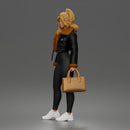Trendy City Girl Carrying Handbag While Rocking Casual Winter Look