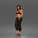 Woman Streetwear Outfit Crop Bralette Low Rise Baggy Pants Chain Belt Boots