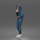 Woman Putting On Jacket Over Crop Tank And Leggings With Sneakers