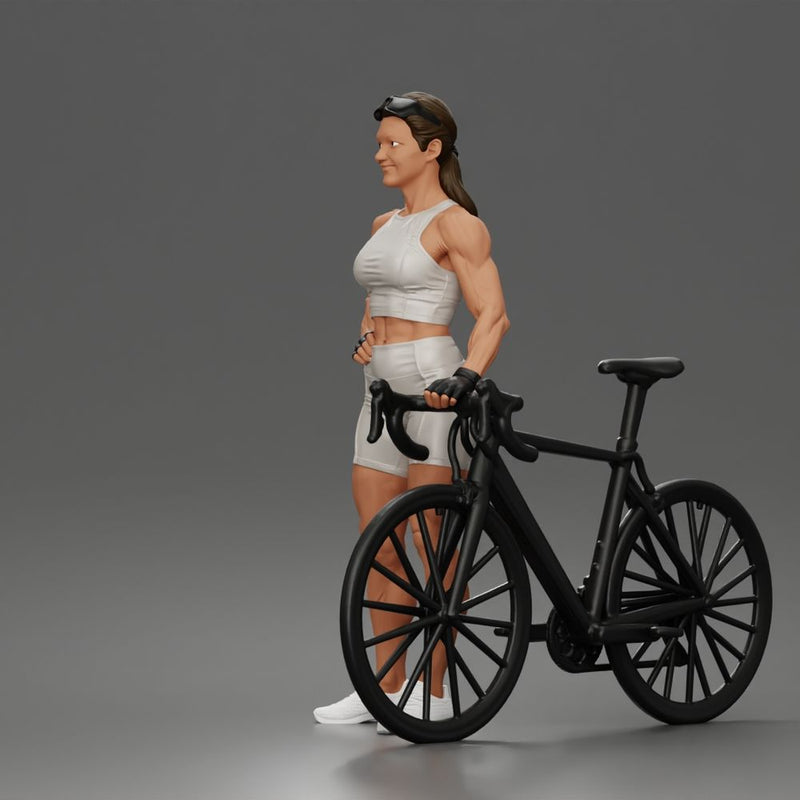 Confident Cyclist Standing with bicycle