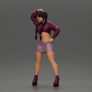 Woman in purple outfit striking a playful pose with braids and heels - Only-Games