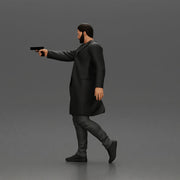 Man in Black Coat Aiming a Gun with Confident Stance - Only-Games