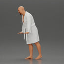 Man in White Robe Posing with Bare Feet and Open Hands - Only-Games