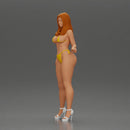 Sexy girl in bikini and heels posing on the beach - Only-Games