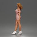 Standing In Cold Shoulder Mini Dress With Platform Sneakers
