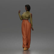 Confident woman flaunts cold shoulder crop turtleneck wide leg trousers - Only-Games