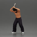 gangster man with curly hair swings baseball bat with powerful intent - Only-Games