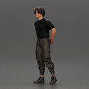 Man with messy hair wearing black shirt and cargo pants - Only-Games