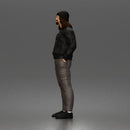 Casual Man Standing Confidently Wearing Jacket Pants Shoes And Beanie