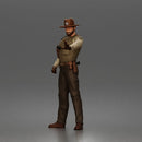 Confident Sheriff Standing Firm in Classic Western Outfit and Hat