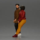 Couple in winter outfits stands by car, calm and stylish. - Only-Games