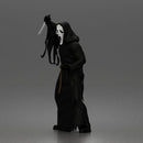 Hooded Masked Figure Holding Knife With Rope Belt Robe Style