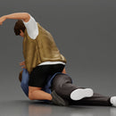 Man Confronting Opponent in Intense Struggle on the Street Man Lying on the Ground, Defending Himself from an Attack - Only-Games