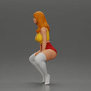 Sexy girl sitting at home wearing shorts and mini shirt at home - Only-Games