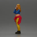 Casual yet confident woman in vibrant colors, striking a thoughtful pose - Only-Games