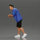 Stylish man leans casually with cool energy in relaxed summer outfit stance - Only-Games