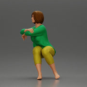 Calm woman sits midair with grace arms folded legs crossed in peace - Only-Games