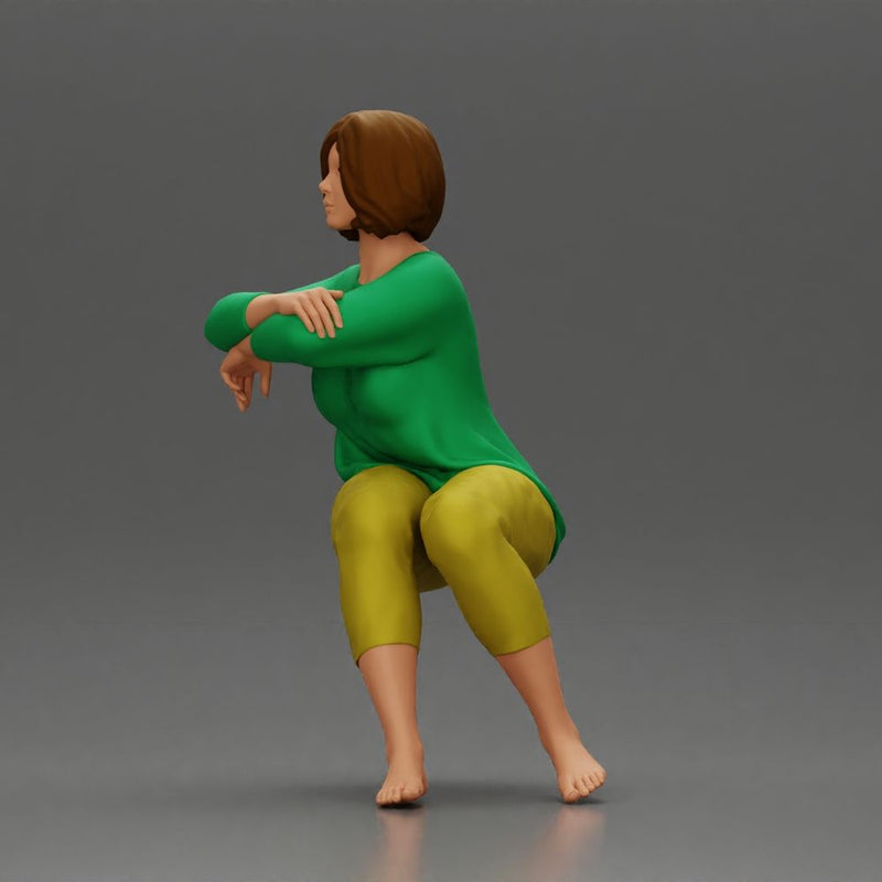 Calm woman sits midair with grace arms folded legs crossed in peace - Only-Games