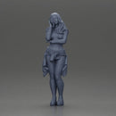 Casual yet confident woman in vibrant colors, striking a thoughtful pose - Only-Games