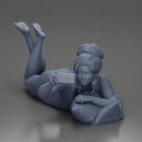 Relaxed Woman Lying on Pillow Taking a Selfie with Phone - Only-Games