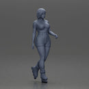 Woman in green outfit gliding smoothly on olive roller skates - Only-Games