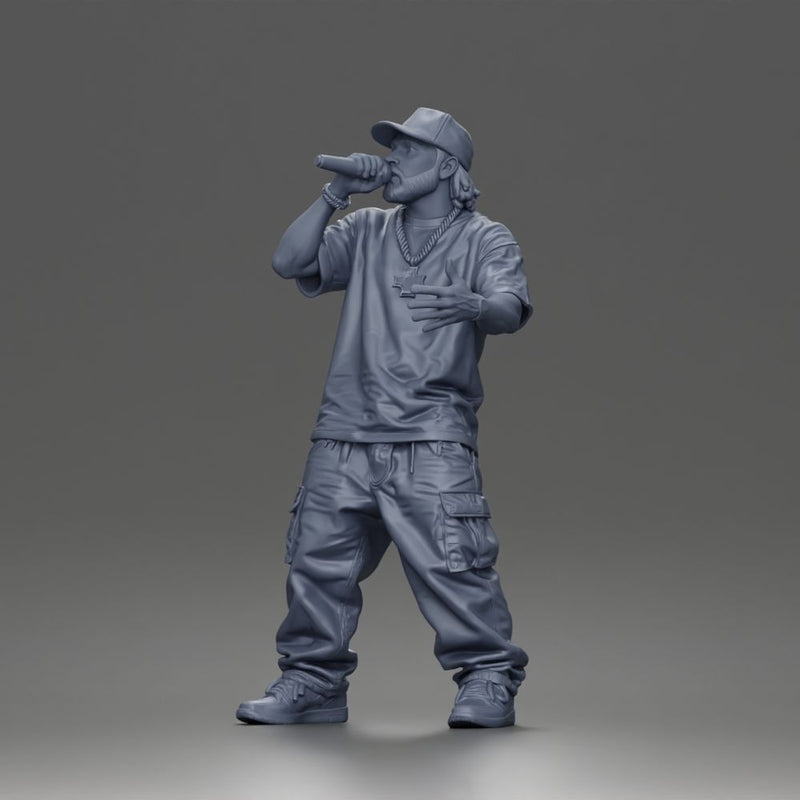 Rapper with microphone