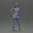 Stylish woman in red long hoodie with hands on hips showing elegance - Only-Games