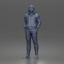 Casual Man Standing Confidently Wearing Jacket Pants Shoes And Beanie