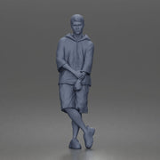 Man crosses arms wearing hoodie shorts sneakers relaxed - Only-Games