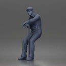 Senior Leaning On Cane Wearing Cap Suspenders Bow Tie Sneakers
