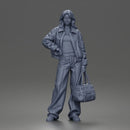 Confident Hand On Hip Poser Holding Bag Jacket Pants Sneakers
