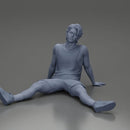 Casual Pose Relaxed Man Sitting with Comfortable Clothing and Footwear - Only-Games