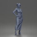 Confident Woman Posing Boldly While Rocking Dramatic Slit Skirt Look