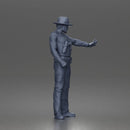 Confident Sheriff Standing Firm in Classic Western Outfit and Hat