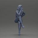 Stylish woman sitting in purple jacket posing with a cigarette confidently - Only-Games