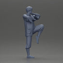 Martial Artist in Action Pose Wearing Traditional Kung Fu Outfit - Only-Games