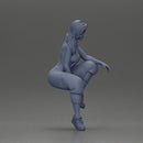 Street dancer in red overalls sitting stylishly on parked car - Only-Games