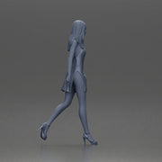 Woman in Red Dress and Heels Walking with Confident Stride - Only-Games
