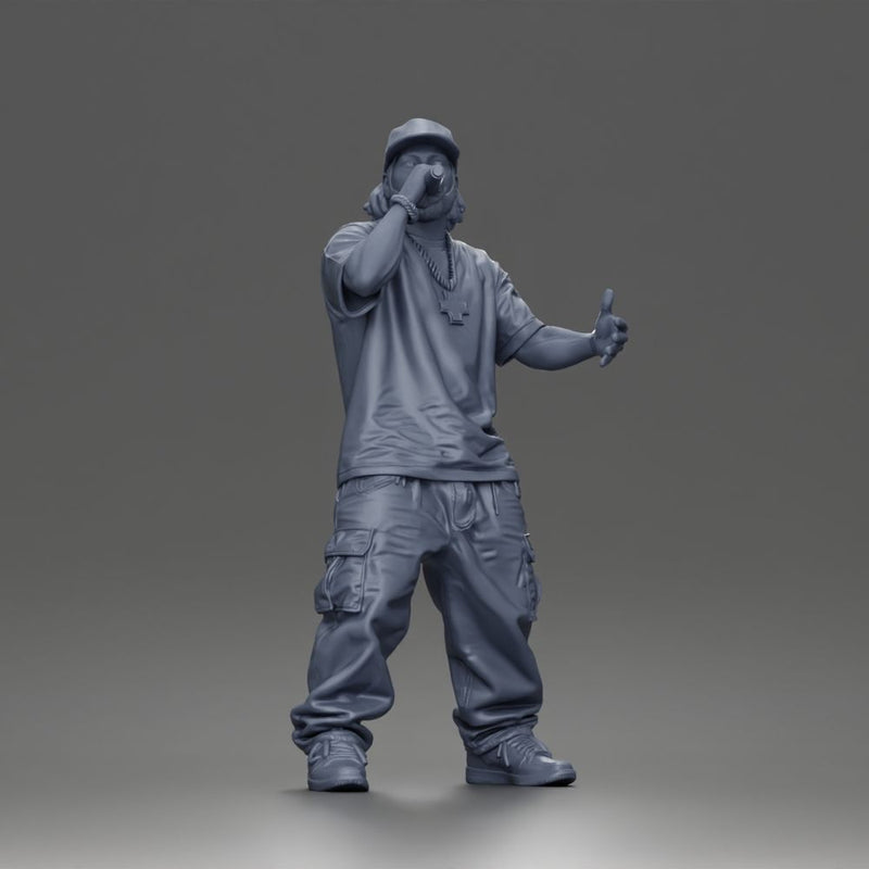 Rapper with microphone