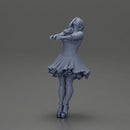 Girl in dress leaning back holding hands enjoying a playful dance moment - Only-Games