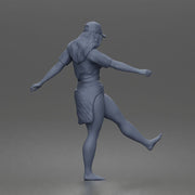 Surfer woman practices balancing in her shirt cap and skirt - Only-Games