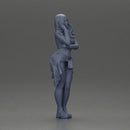 Casual yet confident woman in vibrant colors, striking a thoughtful pose - Only-Games